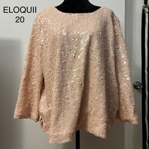 ELOQUII pink sequin top